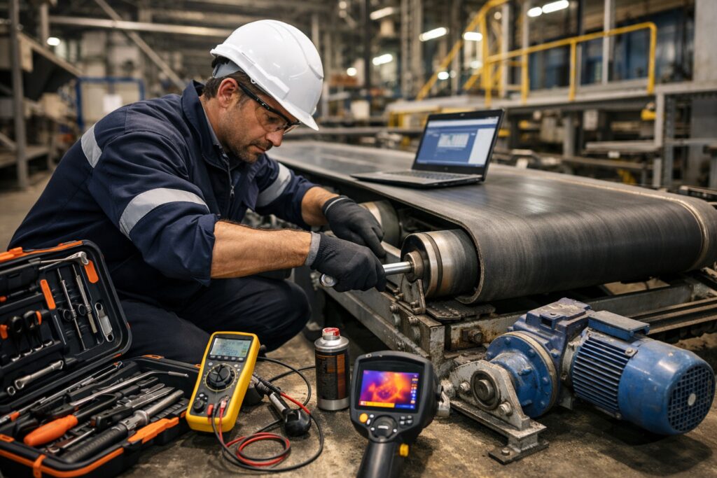 manutenção esteiras industriais alimentícias
