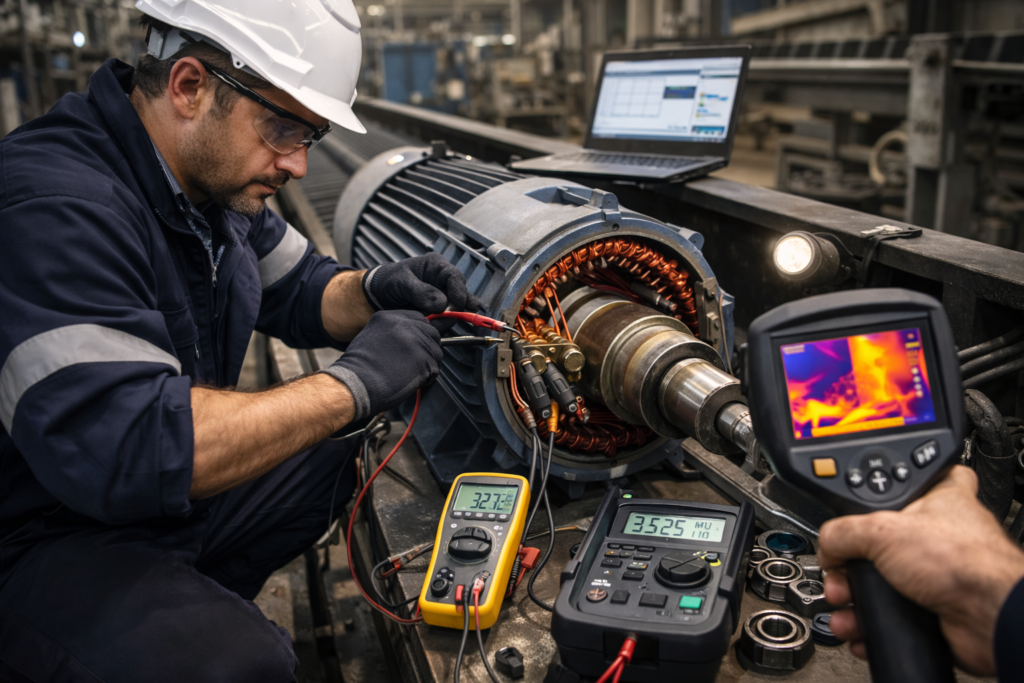 Manutenção de motor indústrial